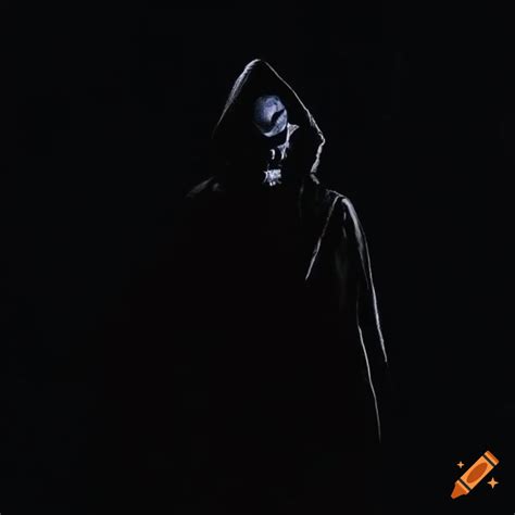 Silhouette of grim reaper in 90s movie poster style on Craiyon