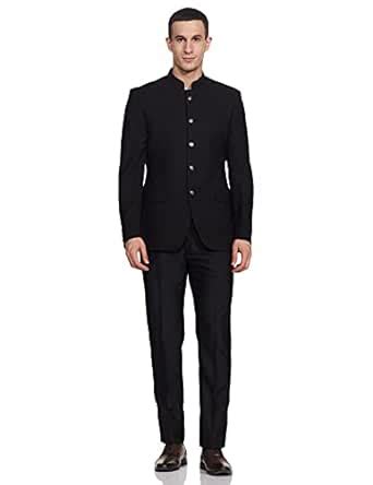 Buy Raymond Men's Peak Lapel Regular Fit Suit (RIDB00278-K8_Black_108 ...