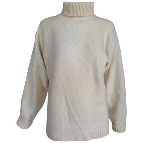 Zoran Off White Chunky Cashmere Turtleneck Sweater 1990s at 1stDibs ...