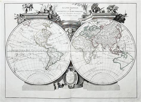 "Mappe Monde ou Description du Globe Terrestre" - World Map Weltkarte ...