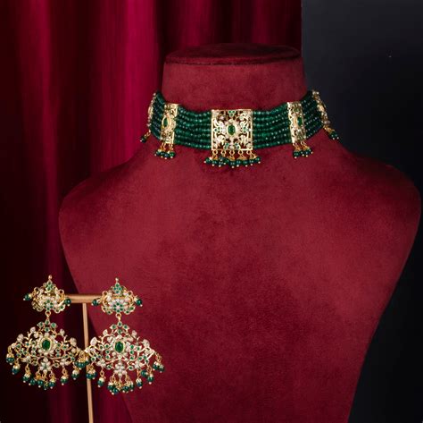 Akira Beaded Jadau Choker Set – Zaavi Jewels