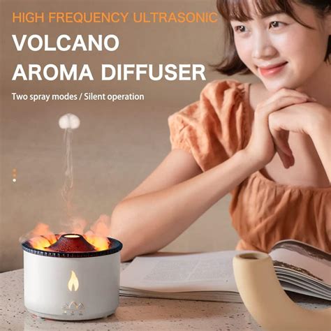 HIVAGI® Flame Air Diffuser Volcano Aroma Diffuser Ultrasonic Oil Diffu