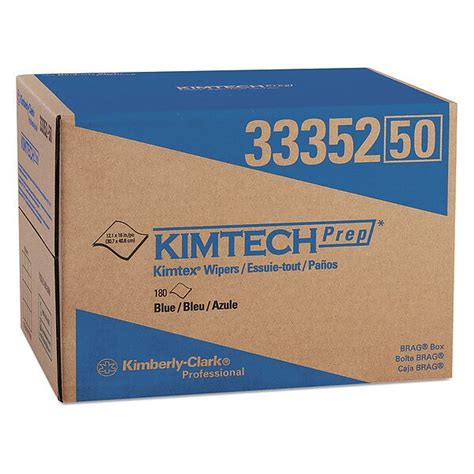 Kimtech Wipers, 12-7/64" x 16-5164", Blue, PK180 KCC 33352 | Zoro