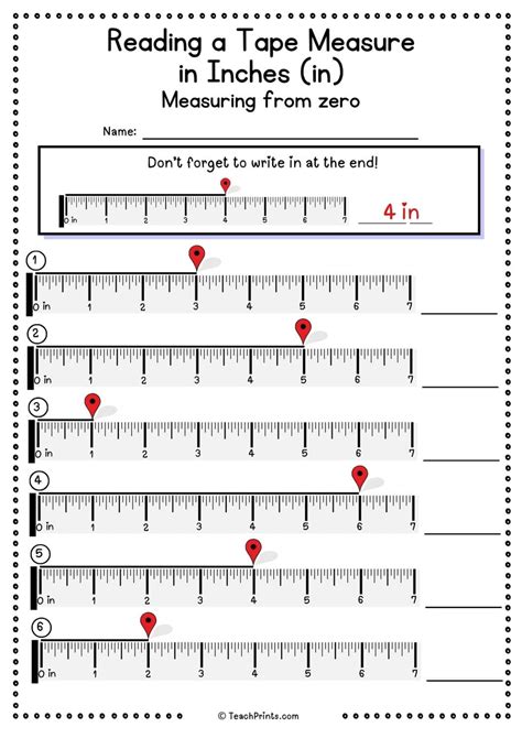 Free Measuring Tape Worksheets - Teach Prints