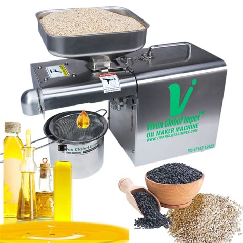 Buy Vivan global impex 400w Ss Organic Cold Oil Press Machine For Home ...