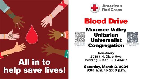 MVUUC Red Cross Blood Drive, Maumee Valley Unitarian Universalist ...
