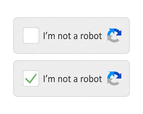 Premium Vector | Im not a robot Captcha check box green tick identity ...