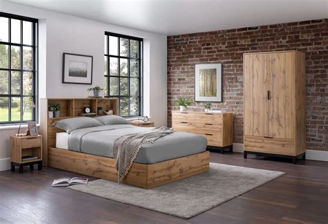Wooden Double Bed With Drawer Designs Boston Wooden Storage Double Bed