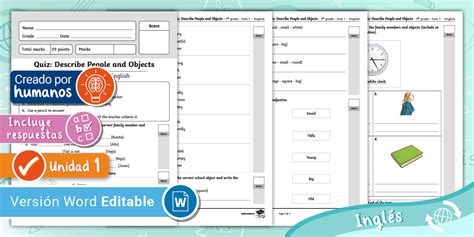 Inglés | 5° Básico | Adjectives | School Vocabulary | Family