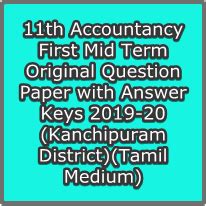 11th Accountancy First Mid Term Original Question Paper with Answer ...