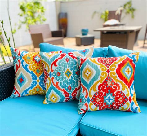 Multi-color Pillow Covers for Outdoor Living Space, Spanish Throw ...