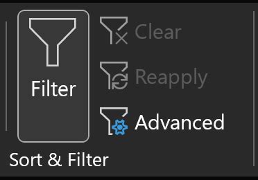 Image result for Excel Data Advanced Filter