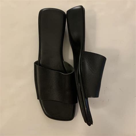 Black Wedged Sandals Women's size 6 Lightly worn The... - Depop