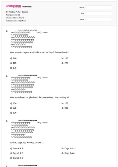 50+ Picture Graphs worksheets for Class 4 on Wayground | Free & Printable
