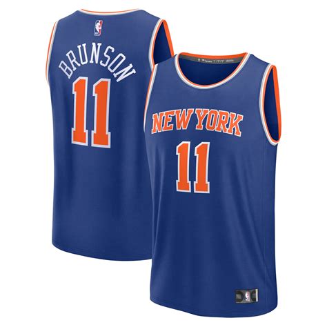 Youth Fanatics Jalen Brunson Blue New York Knicks Fast Break Replica ...