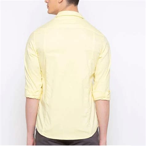 Frankshop Classic Pure Cotton Blend Lemon Color Solid Shirts – Frankshop.in