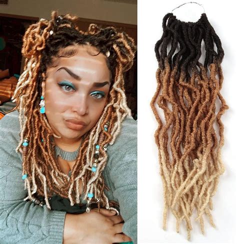 Buy FASHION IDOL Nu Faux Locs Crochet Hair 18 Inch Natural Wavy Soft ...