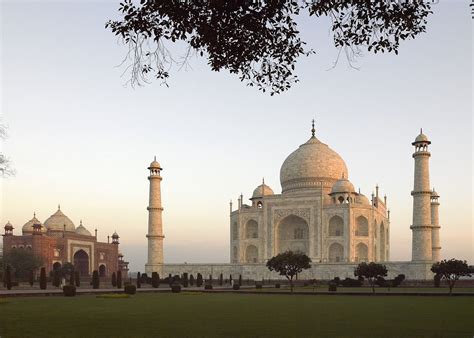 Taj Mahal At Sunrise In Winter