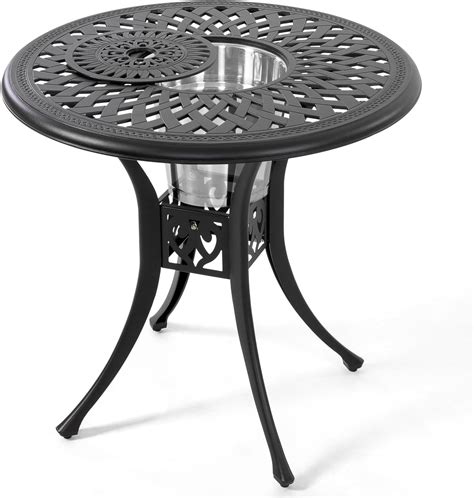Amazon.com: NUU GARDEN 36" Round Patio Bistro Table, Cast Aluminum ...