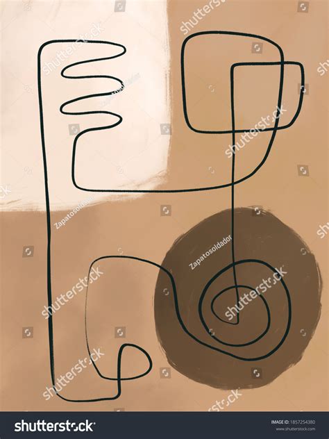 Abstract Line Drawing Minimal Illustration Stock Illustration ...