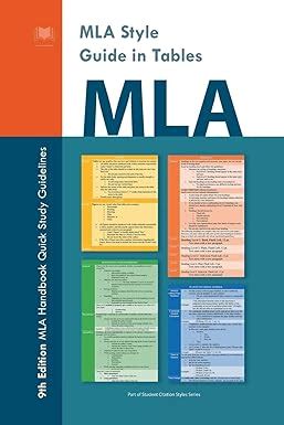 Buy MLA Style Guide in Tables: 9th Edition MLA Handbook Quick Study ...