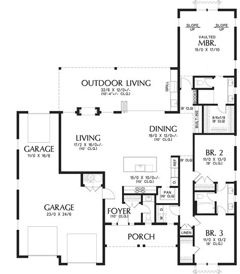 House Plan 81342 - Farmhouse Style with 1960 Sq Ft, 3 Bed, 2 Bath ...