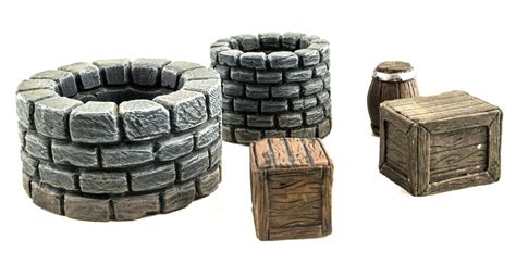 Buy War World GamingFantasy Village Set of Wells, Crates & Barrels ...