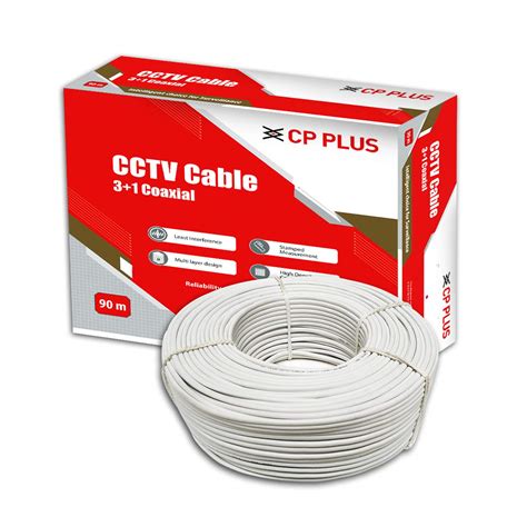 CP PLUS 3+1 Coaxial Pure Copper CCTV Camera Cable (90 Meter) (White ...