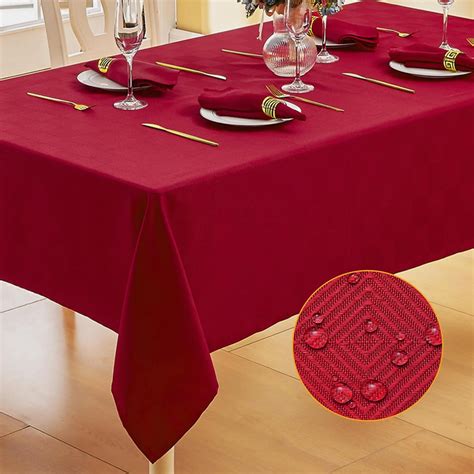 Amazon.com: Ahomuily Rectangle Diagonal Jacquard Tablecloth Waterproof ...