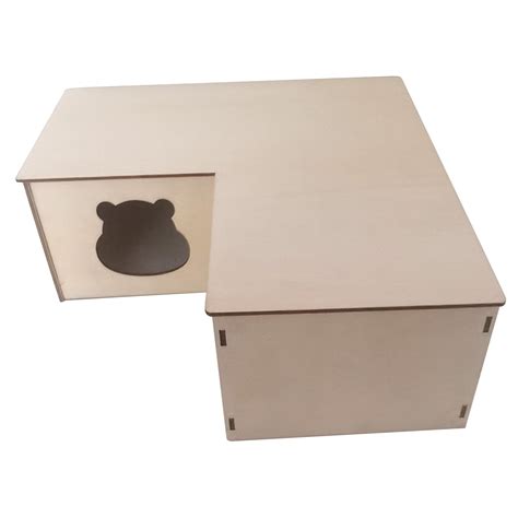 Buy OOKWE Hamster Wooden House Multi Chambers Detachable Roof Small Pet ...