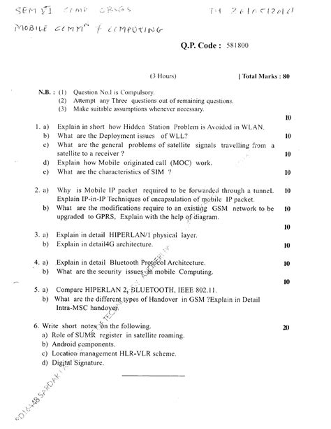 TE-Comps SEM6 MCC MAY16 - Mobile Communication & Computing - Studocu
