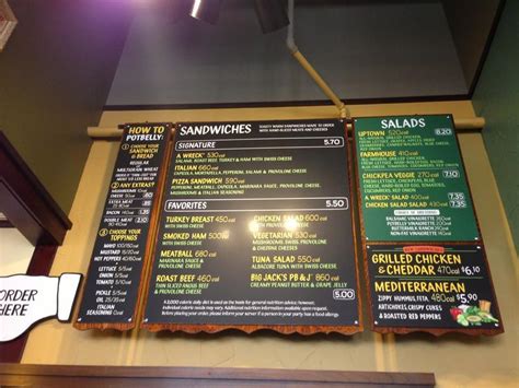 Menu at Potbelly fast food, Burlington, 2 Wayside Rd