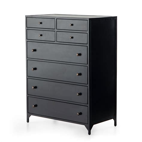 Four Hands Belmont 8 Drawer Tall Dresser Black | Gracious Style
