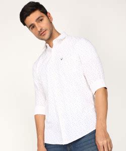 Allen Solly Men Printed Casual White Shirt - Buy Allen Solly Men ...
