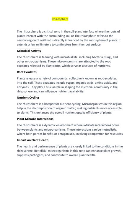 Rhizosphere - It extends a few millimeters to centimeters from the root ...