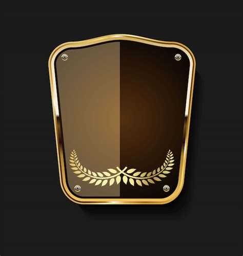 Golden shield | Premium Vector