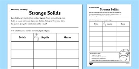 Strange Solids Worksheet / Worksheet