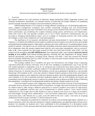 Image result for Research Statement Sample for Postdoc