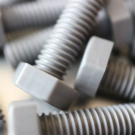 50 x Hexagon Head Screws Grey PVC Plastic nuts and bolts, oxidation ...