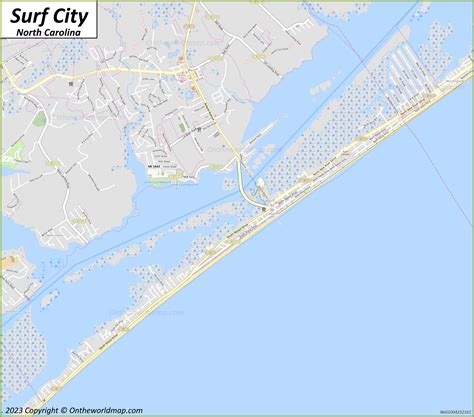 Surf City Map | North Carolina - Ontheworldmap.com