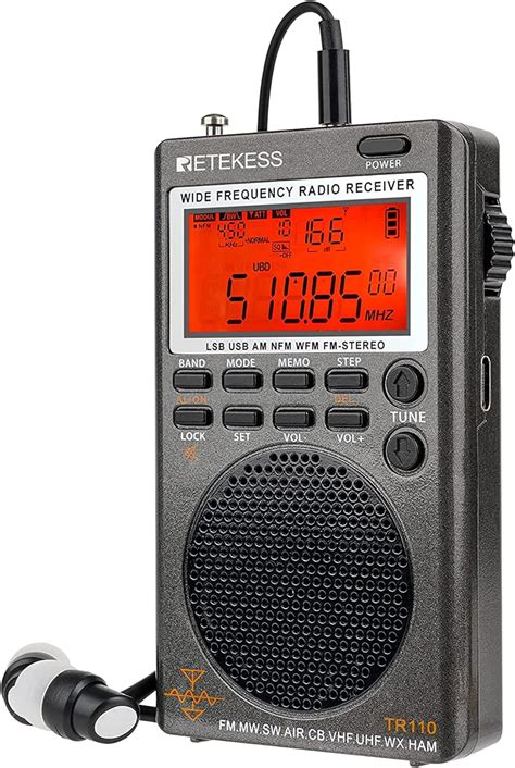 Retekess TR110 Portable SSB Shortwave Radio, Airband Radio Receiver ...