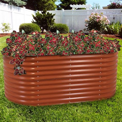 Sunnydaze Decor 79-in W x 40-in L x 32-in H Elevated Brown Galvanized ...