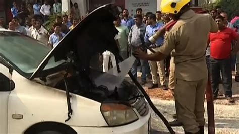 Odisha government car catches fire in Bhubaneswar, close shave for ...