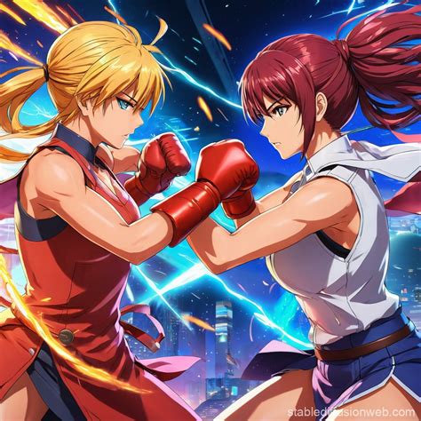 Woman Fighting Opponent | Stable Diffusion en línea