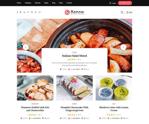 Image result for Bootstrap 4 Recipes Template