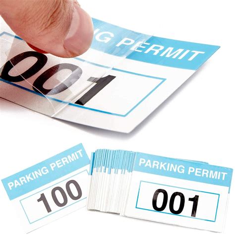 100 Pack Front Adhesive 1-100 Numbered Parking Permit Stickers for Car Window, Parking Decals ...
