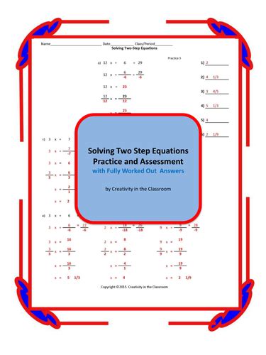 Image result for Solving Two-Step Equations Practice