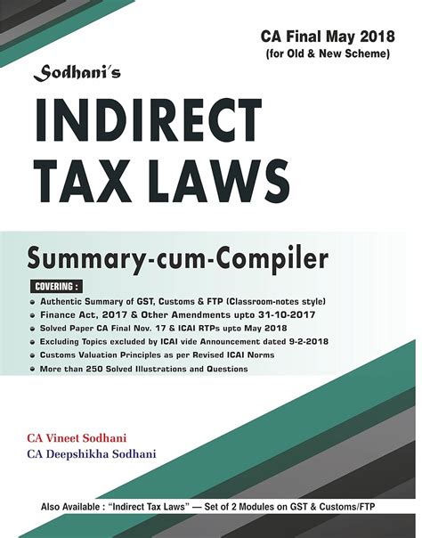 Buy Sodhanis IDT Summary May18 CA Final GST Customs FTP Book Online at ...