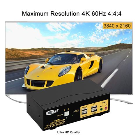 Buy CKL 2 Port KVM Switch Dual Monitor DisplayPort 4K 60Hz, 2 Computers ...