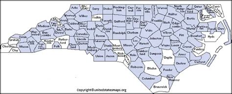 North Carolina County Map | County Map of North Carolina